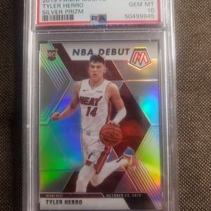 Tyler Herro rookie Silver Prizm PSA10